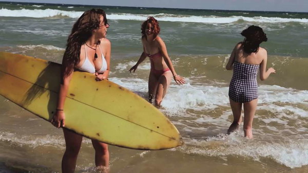 Lesbian Beach Threesome